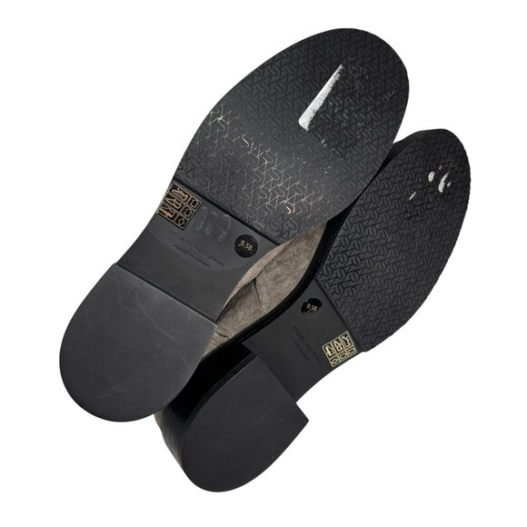 $595 Stuart Weitzman Bold Zip Bootie Charcoal Gray Suede Low Heel Size 9.5 US - Picture 7 of 8